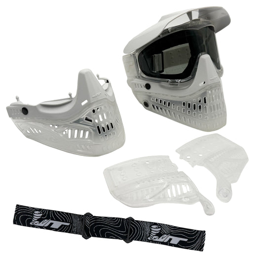 JT Spectra Proflex SE Goggle - Whiteout ICE + REVO2 White/Clear Skirt/Ear Kit + TWSTR Woven Strap